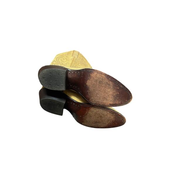 Justin 2330 Women's 9 Brown Embroidered Leather Western Cowboy Boots VGUC - Picture 4 of 5